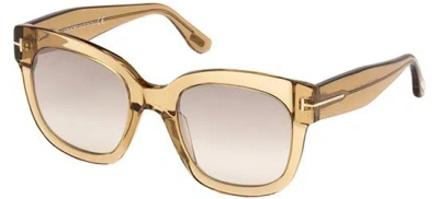 Pre-owned Tom Ford Brianna Ft 1065 Ivory/brown Smoke Shaded (25b) Sunglasses