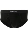 Tom Ford Black Logo Waistband Briefs In Black