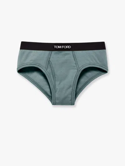 Tom Ford Brief Stretch Cotton Slip In Blue
