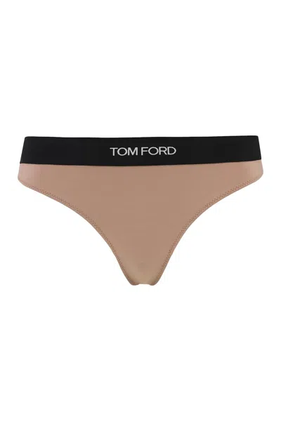 Tom Ford Briefs With Elastic Band In Brown