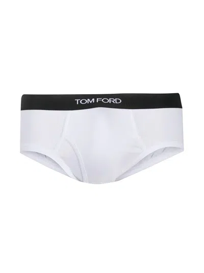 Tom Ford Pack Of 2 Logo Stretch Cotton Briefs In White