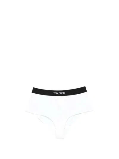 Tom Ford Briefs With Logo Waistband In White