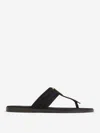 Tom Ford Round Toe Flip Flops In Black
