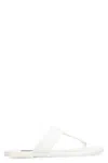 Tom Ford Men White Leather Thong Slippers In White
