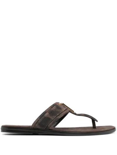 Tom Ford Brighton Suede Sandals In Black