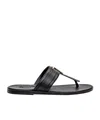 Tom Ford Brighton Leather Flip-flops In Black And Gold