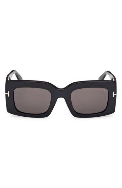 Tom Ford Brigitta Rectangle Acetate Sunglasses In Black