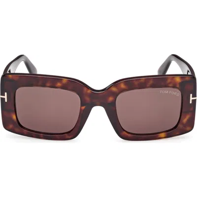 Tom Ford Brigitta 50mm Rectangular Sunglasses In Brown