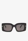 Tom Ford Brigitta Rectangular Sunglasses In Gray