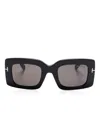Tom Ford Brigitta Rectangle Acetate Sunglasses In Black