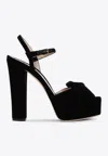 Tom Ford Brigitte Bow-embellished Velvet Platform Sandals In Black