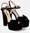 Tom Ford Brigitte 130 Velvet Platform Sandals In Black