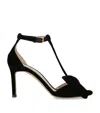 Tom Ford Black Medium Heeled Viscose Sandals With Golden Buckle In Black