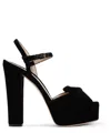 Tom Ford Brigitte Bow-embellished Velvet Platform Sandals In Black