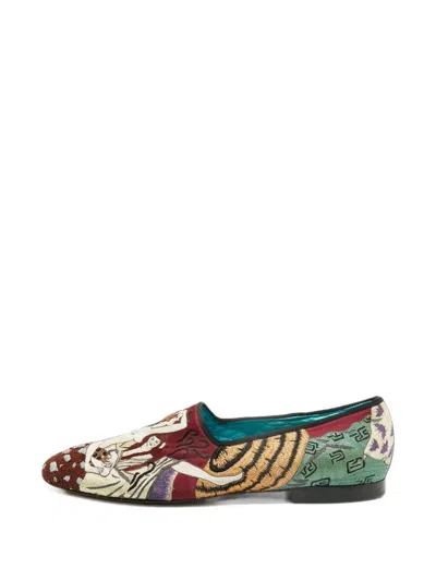 Pre-owned Tom Ford Brocade Loafers In Red