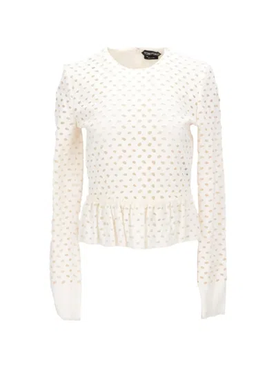 Tom Ford Broderie-anglaise Blouse In White