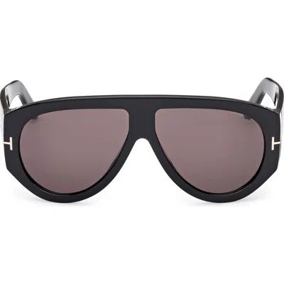 Tom Ford Bronson 60mm Aviator Sunglasses In Brown