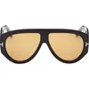Tom Ford Bronson 60mm Gradient Pilot Sunglasses In Black