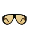 Tom Ford Bronson 60mm Gradient Pilot Sunglasses In Black
