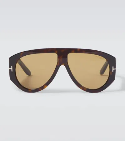 Tom Ford Bronson Aviator Sunglasses In Brown