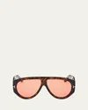 Tom Ford Bronson Havana Acetate Aviator Sunglasses In Brown