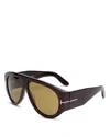 Tom Ford Bronson Pilot Sunglasses, 60mm In Green