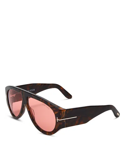 Tom Ford Bronson Aviator Acetate Sunglasses In Brown