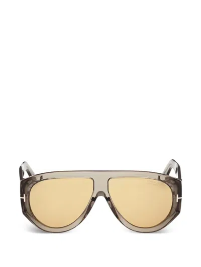 Tom Ford Bronson Pilot-frame Sunglasses In Gray