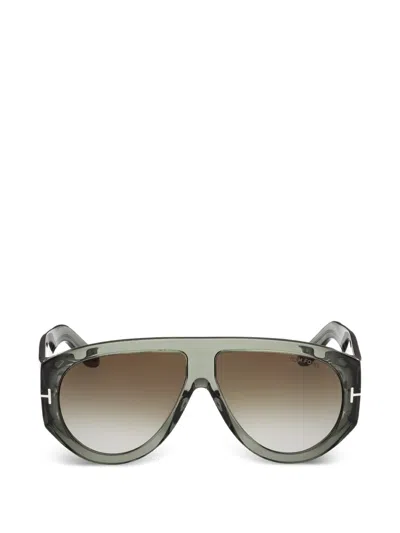Tom Ford Bronson Pilot-frame Sunglasses In Green