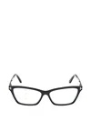 Tom Ford 56mm Blue Block Rectangular Eyeglasses In Black
