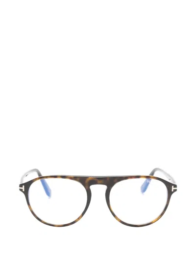 Tom Ford Browline Glasses In Brown
