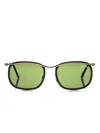 Tom Ford Browline Gold-rim Sunglasses In Green
