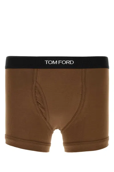 Tom Ford Stretch-cotton Boxer Briefs In Brown