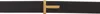 Tom Ford Black Soft Grain Leather Ridge T Belt In Brown + Black