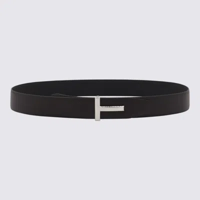 Tom Ford Reversible Calf Leather Belt With Buckle In Black