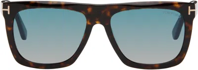 Tom Ford Brown & Black Morgan Sunglasses In Blue
