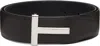 Tom Ford Brown & Black Reversible T Icon Belt