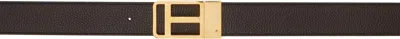 Tom Ford Brown & Black Soft Grain Leather Reversible Belt In Brown + Black