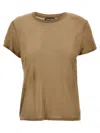 Tom Ford Bamboo Viscose T-shirt With Front Metal Logo In Brown