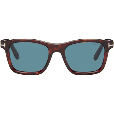 Tom Ford Brown Barron Sunglasses In Blue