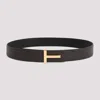 TOM FORD BROWN BLACK GRAINED CALF LEATHER BELT