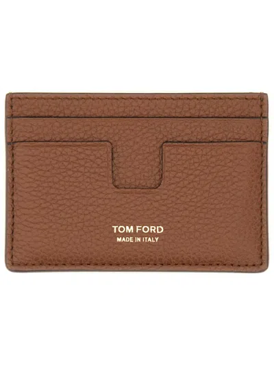 TOM FORD TOM FORD BROWN CALF LEATHER WALLETS