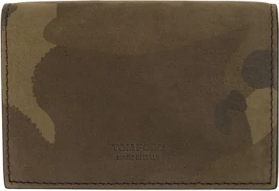 Tom Ford Brown Camo T Line Business Card Holder In Multi