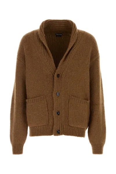 TOM FORD BROWN CASHMERE CARDIGAN
