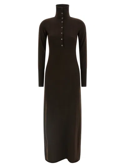 Tom Ford Ribbed Cashmere Dress In Brown