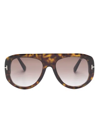 Tom Ford Brown Cecil Pilot Frame Sunglasses
