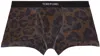 Tom Ford Brown Cotton Leopard Boxer Briefs In Dark Brown