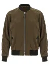 Tom Ford Ribbed Bomber Jacket With Button Accents In Brown