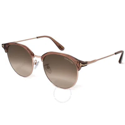 Tom Ford Brown Gradient Oval Unisex Sunglasses Ft0889-k 45f 55 In Brown / Gold / Rose / Rose Gold