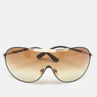 Pre-owned Tom Ford Brown Gradient Rex Tf101 Shield Sunglasses